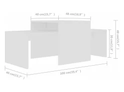 Set de mesas de centro madera contrachapada blanco 100x48x40 cm