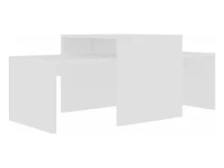Set de mesas de centro madera contrachapada blanco 100x48x40 cm