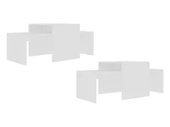 Set de mesas de centro madera contrachapada blanco 100x48x40 cm