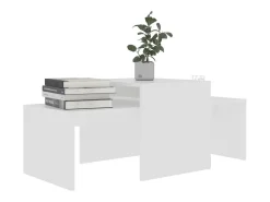 Set de mesas de centro madera contrachapada blanco 100x48x40 cm