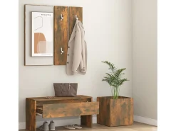 Set de muebles de recibidor madera contrachapada roble ahumado ES373174