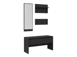 Set de muebles de recibidor 4 piezas madera de ingeniería negro