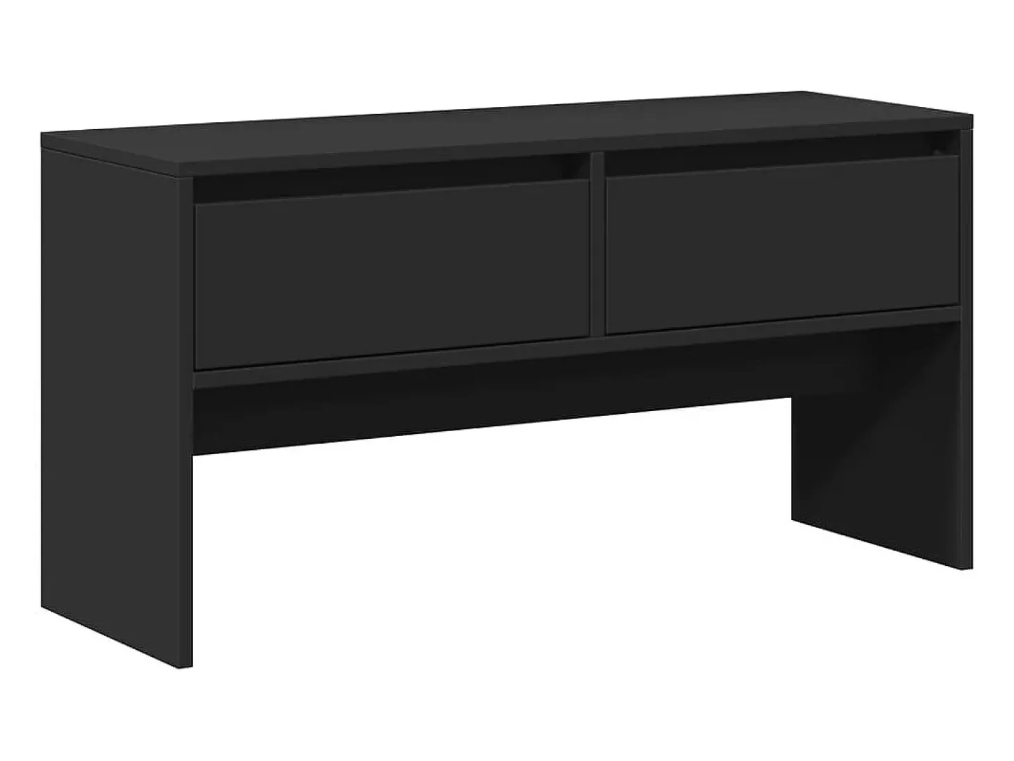 Set de muebles de recibidor 4 piezas madera de ingeniería negro
