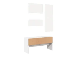 Set de muebles de recibidor 4 pzas madera de ingeniería blanco