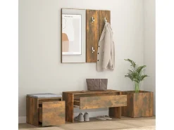 Set de muebles de recibidor madera contrachapada roble ahumado ES783877