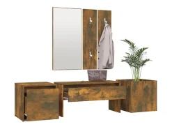 Set de muebles de recibidor madera contrachapada roble ahumado ES783877