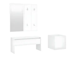 Set de muebles de recibidor madera contrachapada blanco brillo ES758370