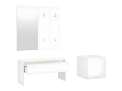 Set de muebles de recibidor madera contrachapada blanco brillo ES758370