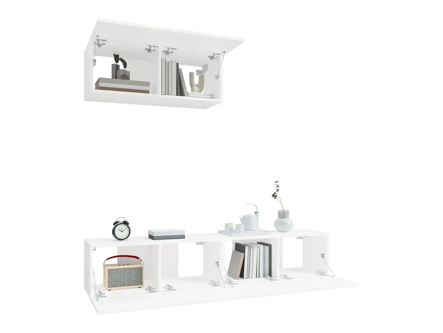 Set de muebles de TV 3 piezas madera contrachapada blanco ES18772