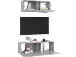 Set de Muebles para TV 2 pzas madera ingeniería gris hormigón ES10541