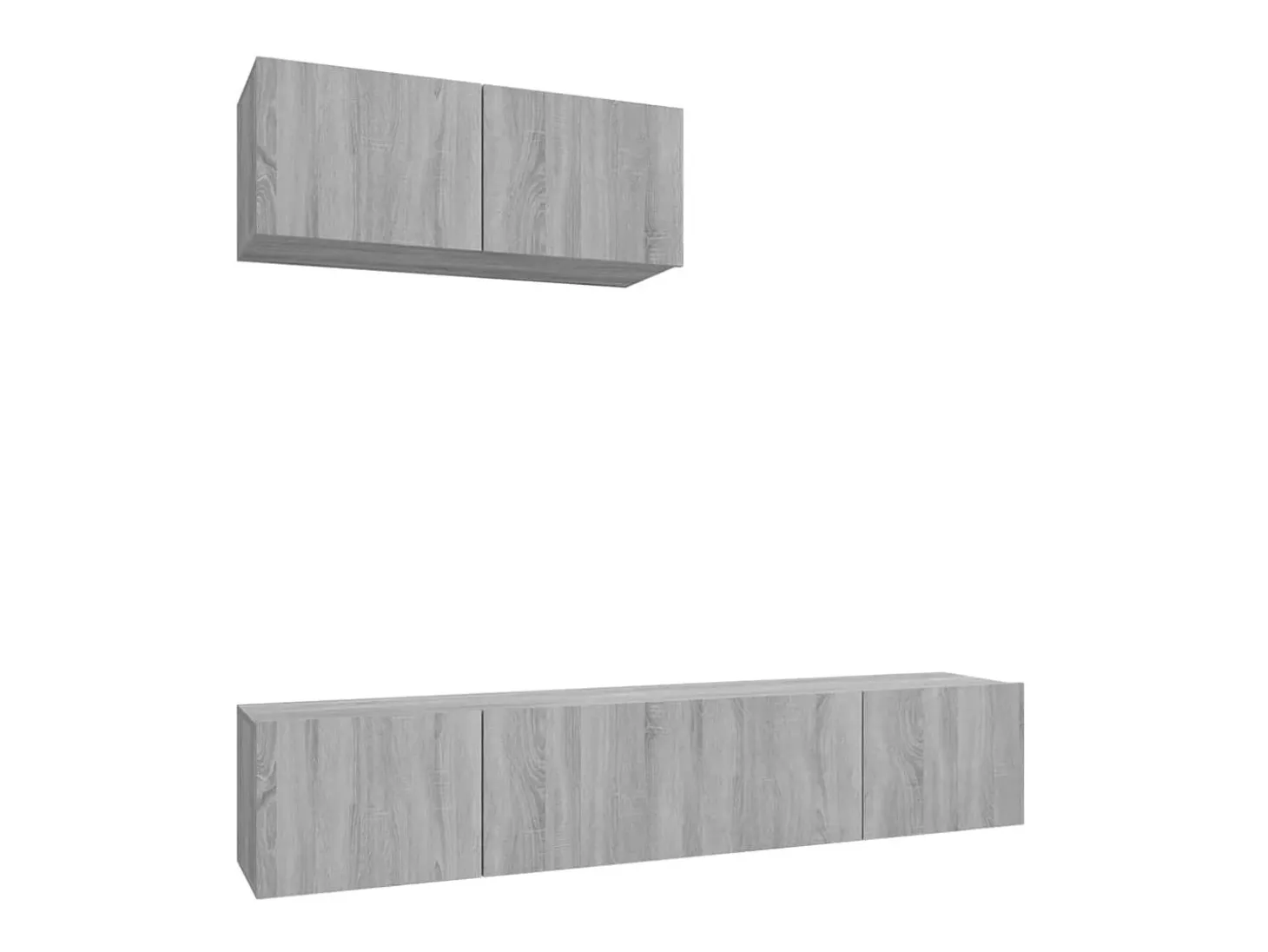 Set de muebles para TV 3 pzas madera contrachapada gris Sonoma ES94706