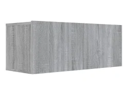 Set de muebles para TV 3 pzas madera contrachapada gris Sonoma ES94706