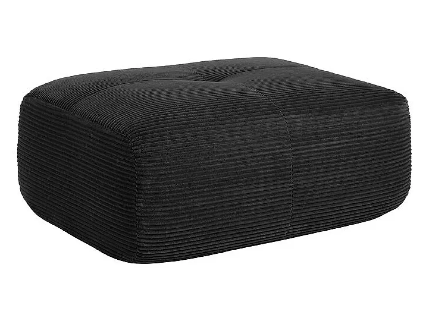 Set de Sofá Modular de Pana Acanalada: Pouf - 92.5x75x44cm - Negro