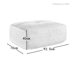 Set de Sofá Modular de Pana Acanalada: Pouf - 92.5x75x44cm - Negro