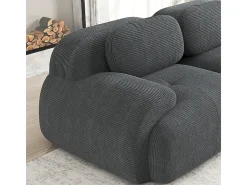 Set de Sofá Modular de Pana Acanalada: Pouf - 92.5x75x44cm - Gris
