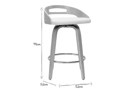 Set de 2 taburetes de cocina de diseño madera clara y poliuretano blanco 65 cm MANO