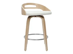 Set de 2 taburetes de cocina de diseño madera clara y poliuretano blanco 65 cm MANO