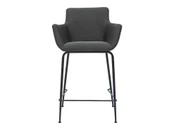 Set de 2 taburetes de cocina de tela gris antracita 65 cm CARLIE