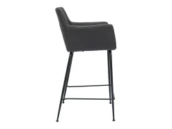 Set de 2 taburetes de cocina de tela gris antracita 65 cm CARLIE
