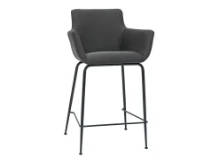 Set de 2 taburetes de cocina de tela gris antracita 65 cm CARLIE