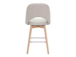 Set de 2 taburetes de cocina nórdicos de tela efecto aterciopelado texturizado beige y madera de caucho maciza 65 cm COSETTE