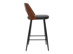 Set de 2 taburetes de cocina de diseño negro y nogal 66,5 cm FALCOM