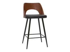 Set de 2 taburetes de cocina de diseño negro y nogal 66,5 cm FALCOM