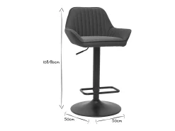 Set de 2 taburetes de cocina ajustables de diseño de tejido gris antracita RONNIE