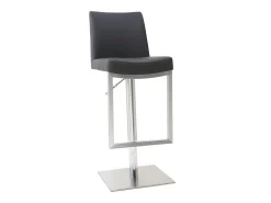 Set de 2 taburetes de cocina regulables negros con acero cromado KYLE