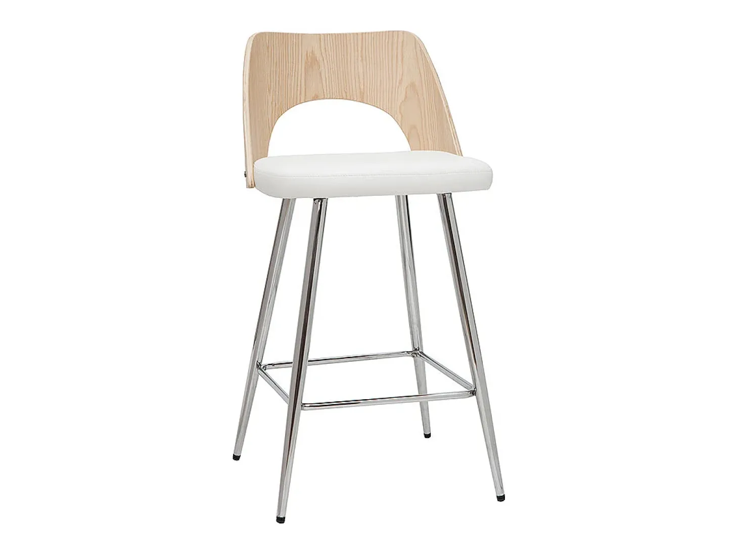 Set de 2 taburetes de cocina de diseño madera y blanco 66,5 cm FALCOM