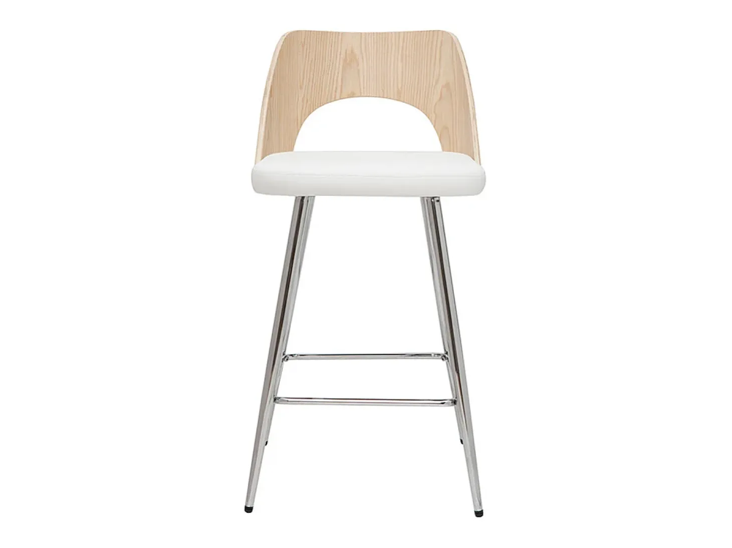 Set de 2 taburetes de cocina de diseño madera y blanco 66,5 cm FALCOM