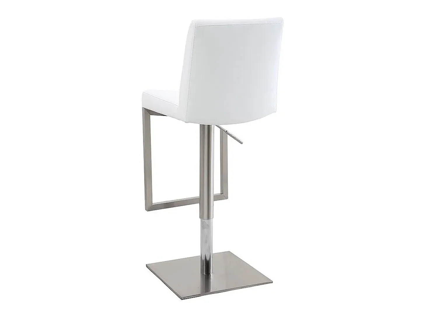 Set de 2 taburetes de cocina regulables blancos con acero cromado KYLE