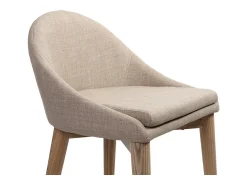 Set de 2 taburetes de cocina nórdicos de tela beige y fresno macizo 66 cm DALIA