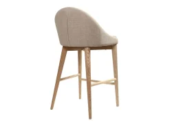 Set de 2 taburetes de cocina nórdicos de tela beige y fresno macizo 66 cm DALIA