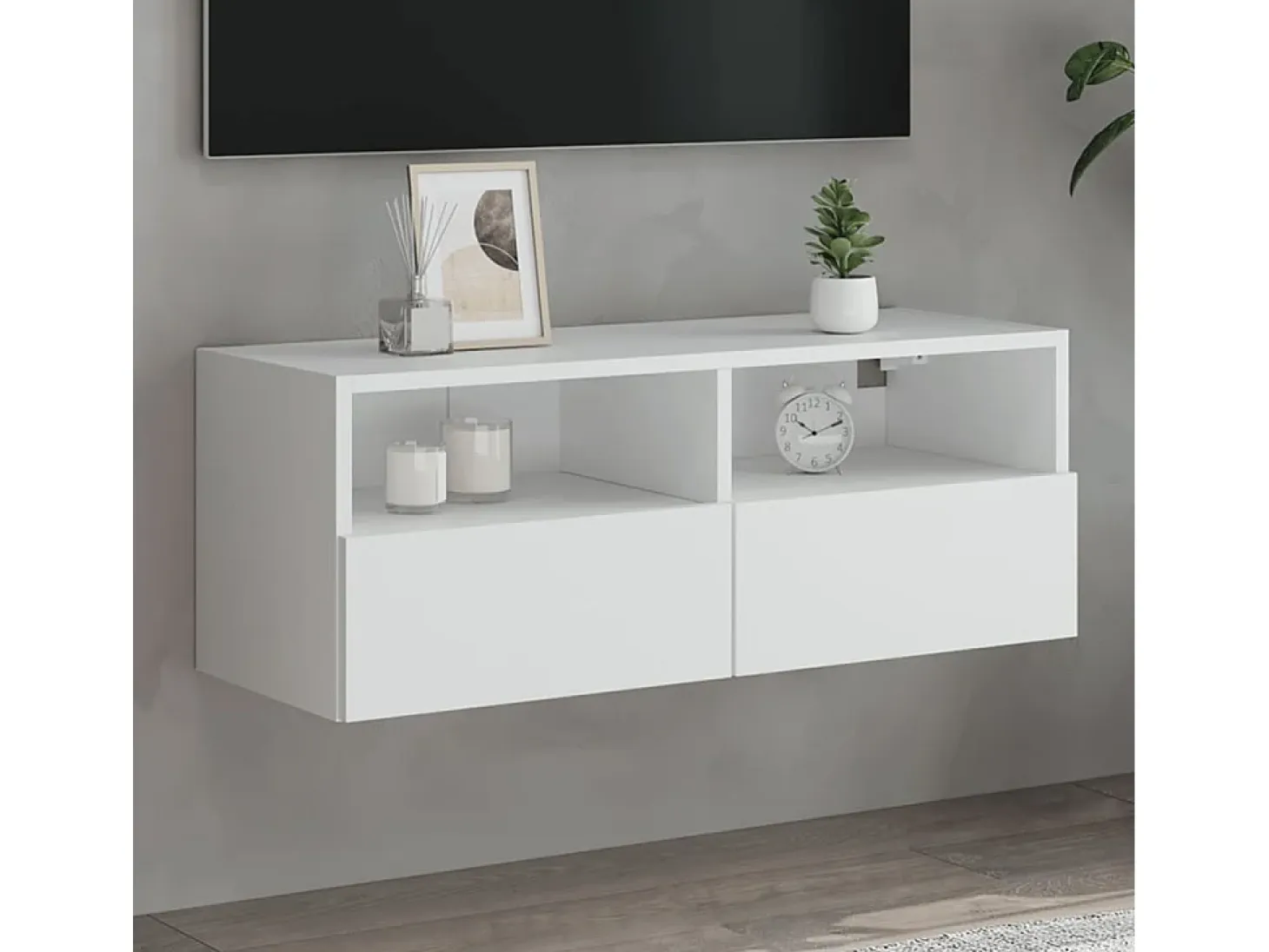 Sil Mueble de pared para TV madera de ingeniería blanco 80x30x30 cm
