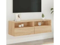 Sil Mueble de pared TV madera ingeniería roble Sonoma 100x30x30 cm