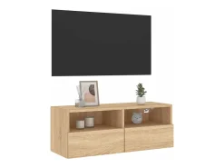 Sil Mueble de pared TV madera ingeniería roble Sonoma 80x30x30 cm