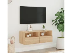 Sil Mueble de pared TV madera ingeniería roble Sonoma 80x30x30 cm
