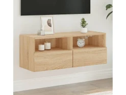 Sil Mueble de pared TV madera ingeniería roble Sonoma 80x30x30 cm