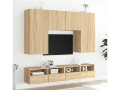 Sil Mueble de pared TV madera ingeniería roble Sonoma 80x30x30 cm
