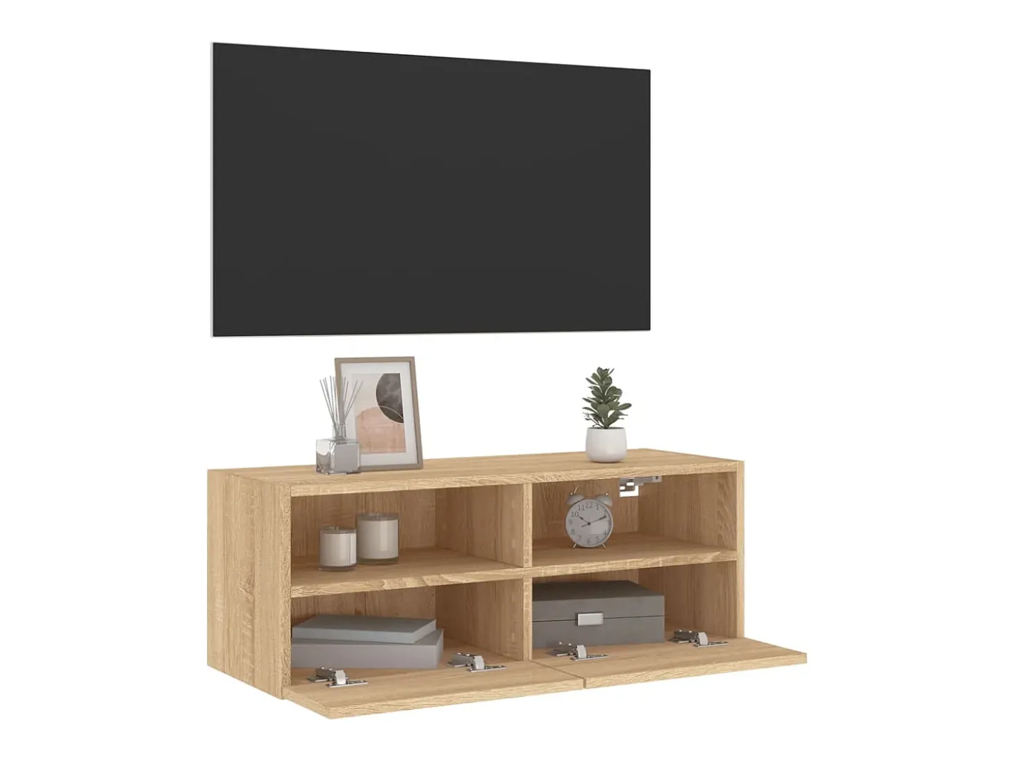 Sil Mueble de pared TV madera ingeniería roble Sonoma 80x30x30 cm