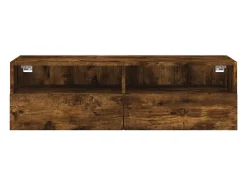 Sil Mueble de pared TV madera ingeniería roble ahumado 100x30x30 cm