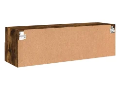 Sil Mueble de pared TV madera ingeniería roble ahumado 100x30x30 cm
