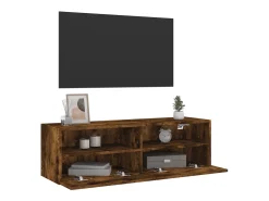 Sil Mueble de pared TV madera ingeniería roble ahumado 100x30x30 cm