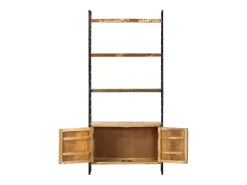 Sildor Estantería de 4 niveles madera maciza reciclada 80x30x180 cm