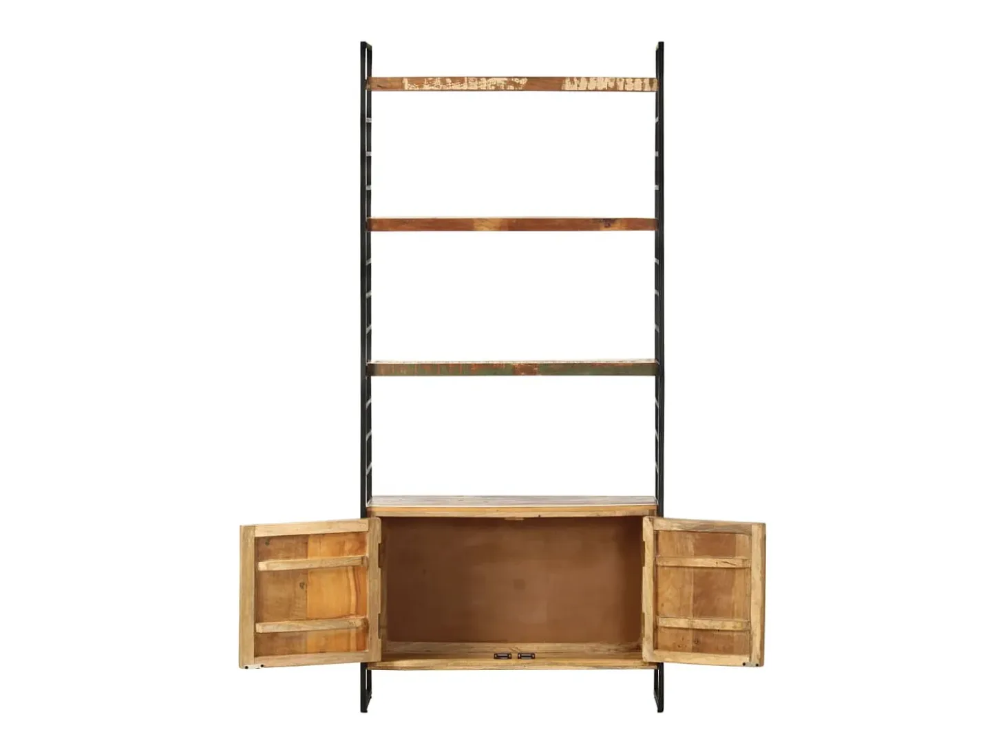 Sildor Estantería de 4 niveles madera maciza reciclada 80x30x180 cm