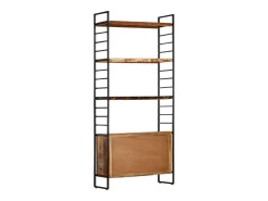 Sildor Estantería de 4 niveles madera maciza reciclada 80x30x180 cm