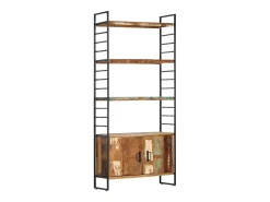 Sildor Estantería de 4 niveles madera maciza reciclada 80x30x180 cm