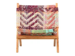 Silla chindi plegable de tela multicolor