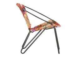 Silla circular chindi de tela multicolor